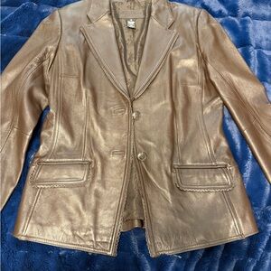 Dark Brown Leather Blazer